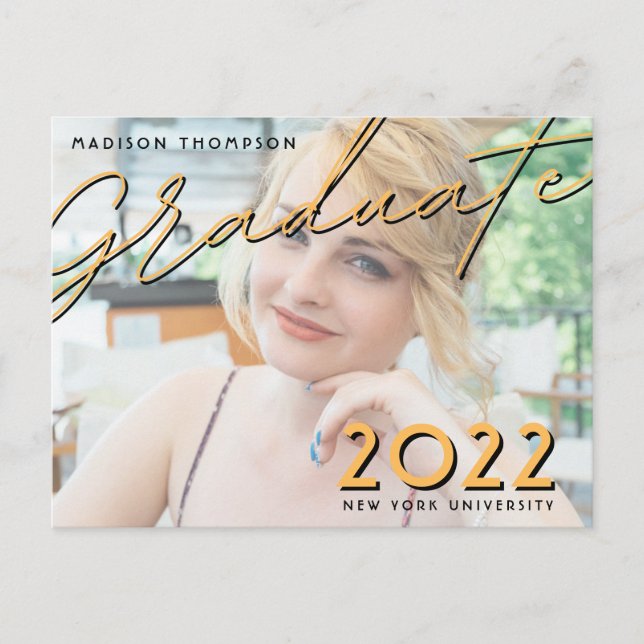 Invitación a graduación fotográfica de tipografía  (Anverso)