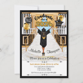 Invitación a graduación hispana afroamericana