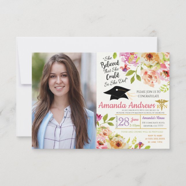 Invitación a graduación médica (Anverso)