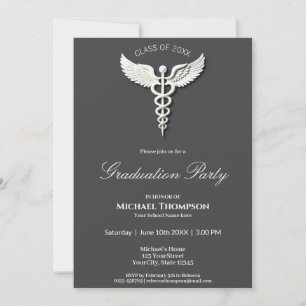 Invitación a graduación médica de Caduceus para li