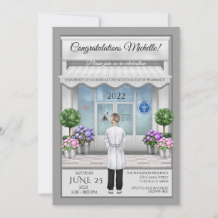 Invitación a graduación médica de Médica PharmD