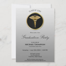 Invitación a graduación médica de Noble Gold Caduc