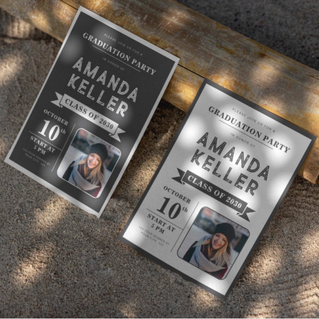 Invitación a graduación Minimalista oscura (Subido por el creador)