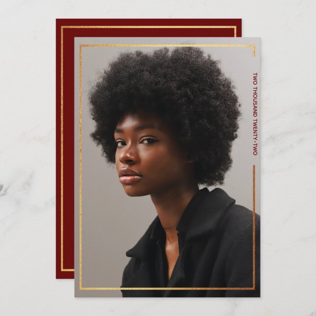 Invitación a graduación moderna de la frontera de  (Anverso / Reverso)