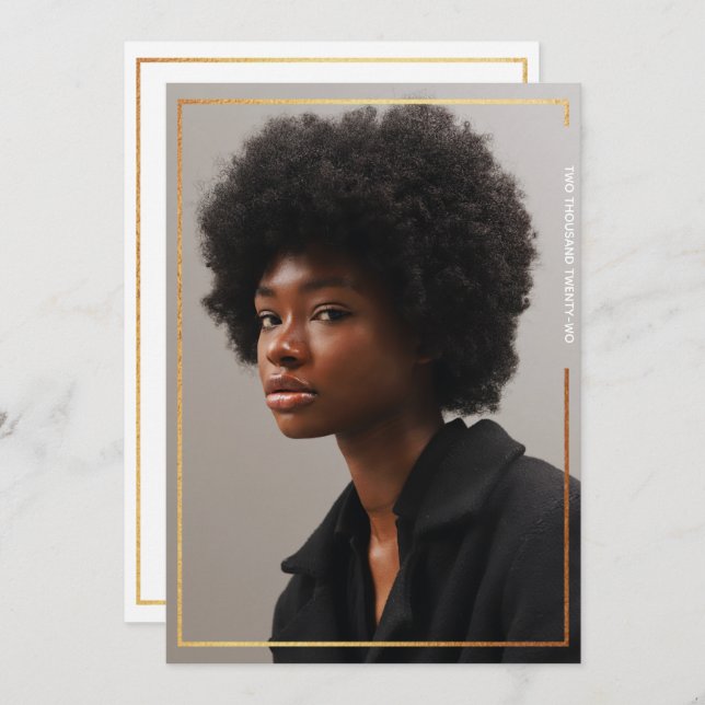 Invitación a graduación moderna de la frontera de  (Anverso / Reverso)