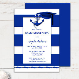 Invitación a graduación Náutica de Navy Blue White