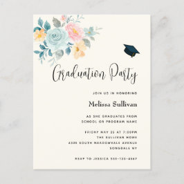 Invitación a graduación para Bouquet de Flor Rosa