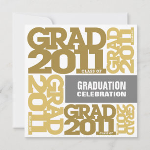 Invitación a graduación para celebrar blanco dorad
