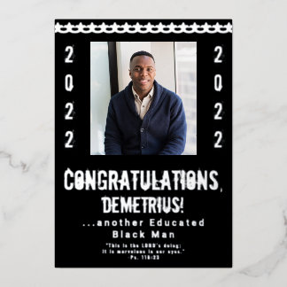 Invitación a graduación para hombre negro educado 