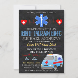 Invitación a graduación paramédica de EMT