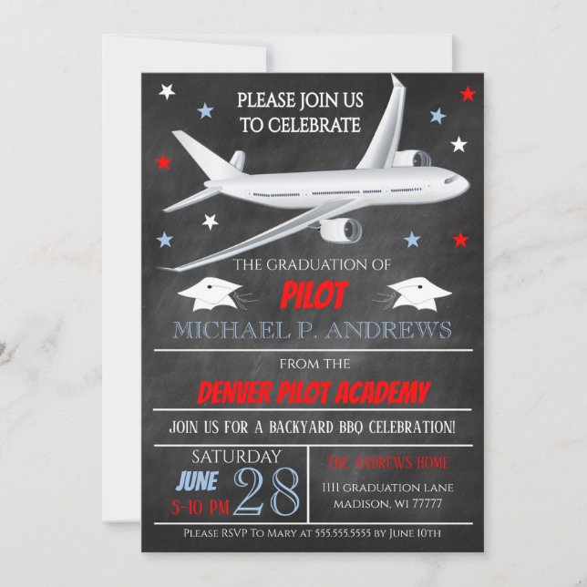 Invitación a graduación piloto (Anverso)