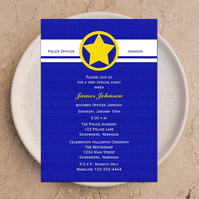Invitación a graduación policial con insignia de p (Subido por el creador)