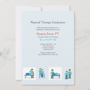 Invitación a graduación por terapia física (macho)