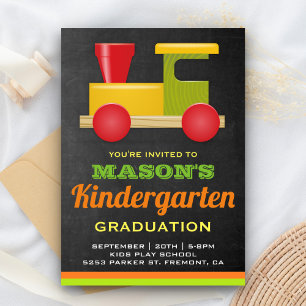 Invitación a graduación preescolar en Tren Juguete