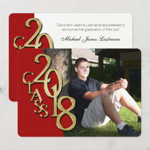 Invitación a graduación Red and Gold 2018