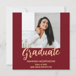 Invitación a graduación roja clásica