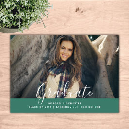 Invitación a graduación simple y elegante | Verde