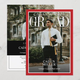 Invitación a graduación superior de periódico de r