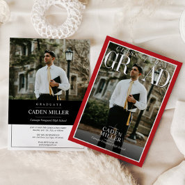 Invitación a graduación superior de periódico de r