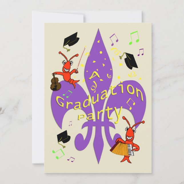 Invitación a graduación temática cajún (Anverso)