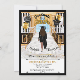 Invitación a graduación Tono de piel med hispánico