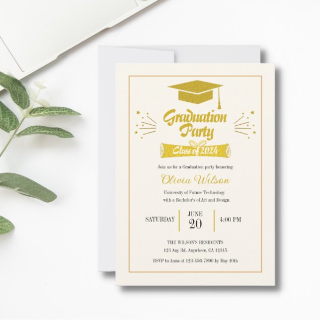 Invitación a graduación universitaria simple (Subido por el creador)