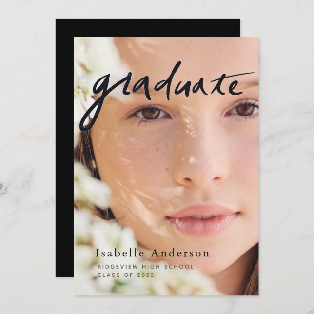 Invitación a graduación virtual con guión gráfico  (Anverso / Reverso)