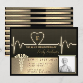 Invitación a graduado de enfermería - FOTO de oro