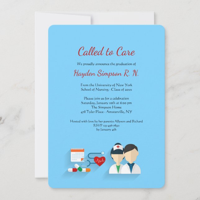 Invitación a graduados de escuelas de enfermería (Anverso)