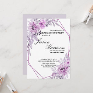 Invitación a graduados de flores de lavanda