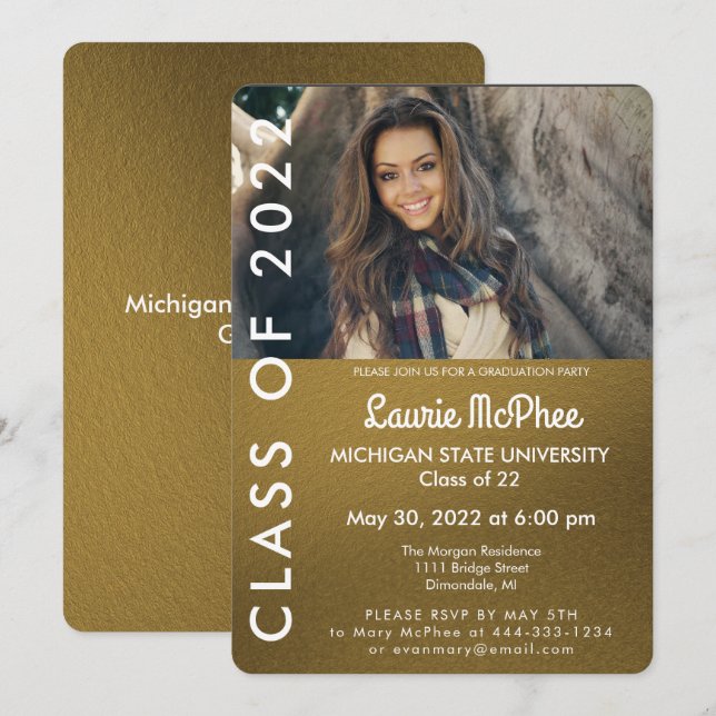 Invitación a graduados de fotografía de Personaliz (Anverso / Reverso)