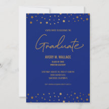 Invitación a graduados para celebrar el oro azul c