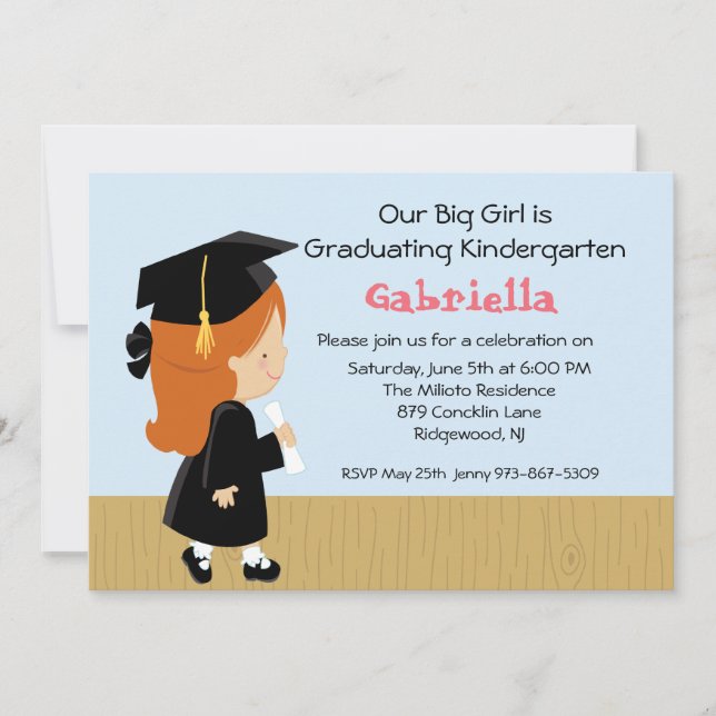 Invitación a graduarse de nuestra niñita (Anverso)
