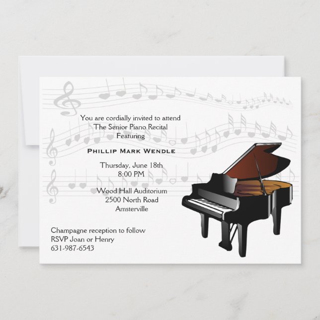 Invitación a Gran Piano Bebé (Anverso)