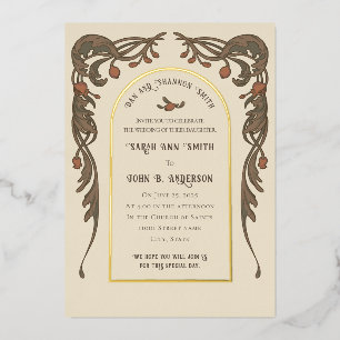 Invitación a granadas de vintage, Arco de Oro