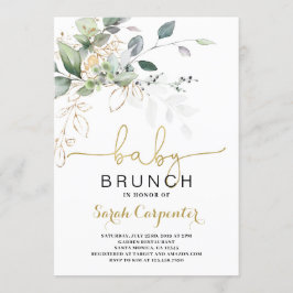 Invitación a Greenery Baby Shower Brunch