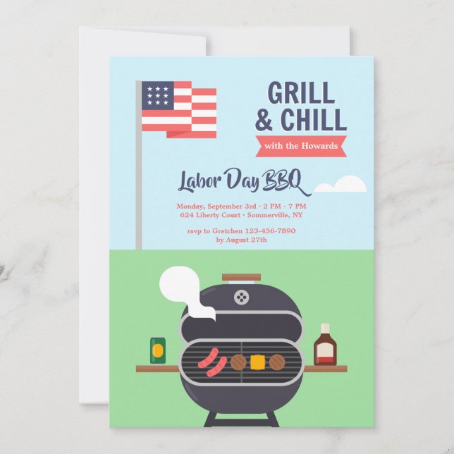 Invitación a Grill Patriótico y Chill (Anverso)