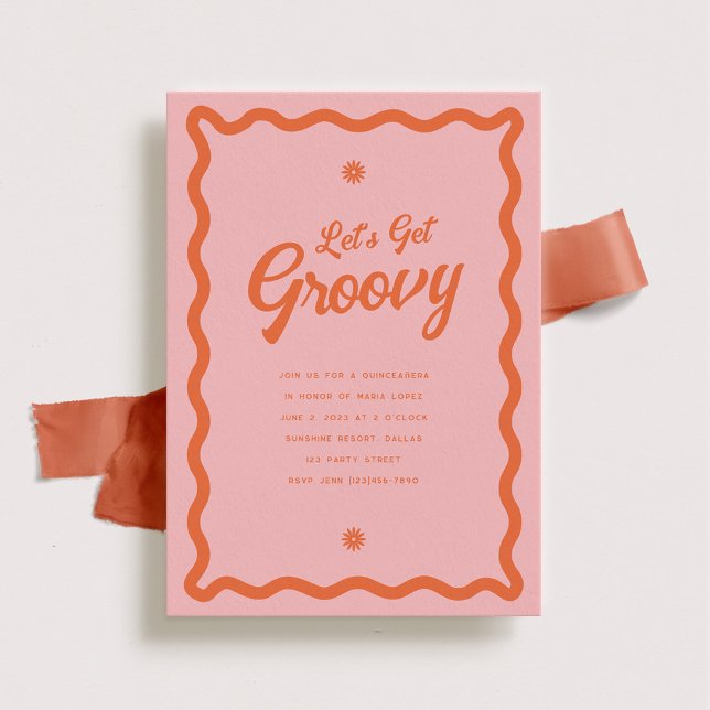 Invitación a Groovy Daisy Quinceañera (Subido por el creador)