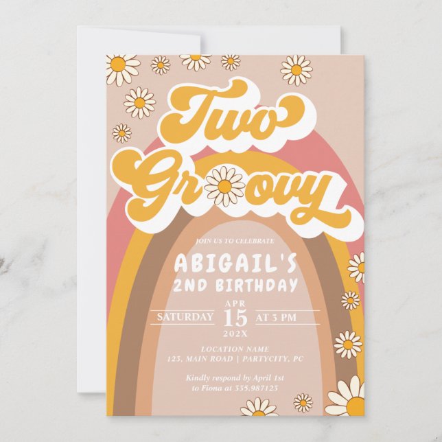 Invitación a Groovy para el segundo cumpleaños (Anverso)
