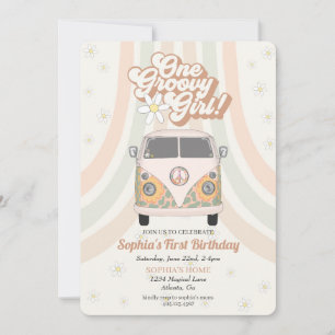Invitación a Groovy por primera cumpleaños, tema r