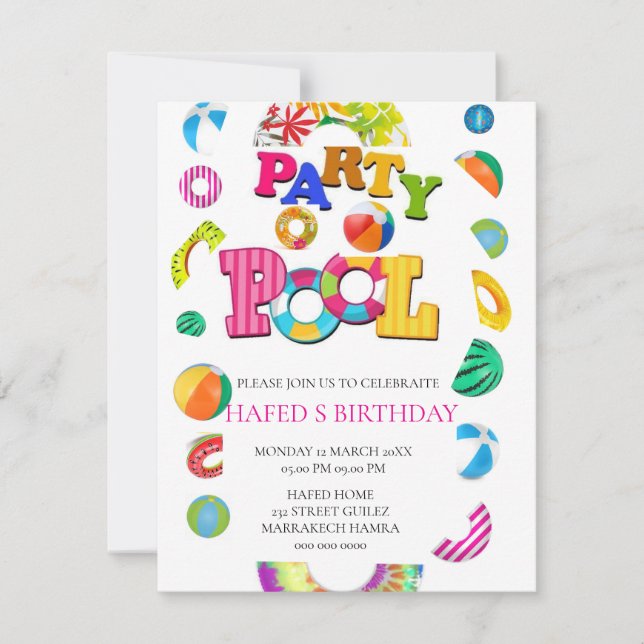 Invitación a grupos de billar Fiesta Invitati cump (Anverso)