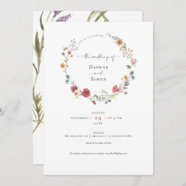 Invitación a guión de acuarela de flores silvestre