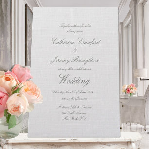 Invitación a guión de Boda de línea gris de la pal