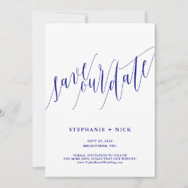 Invitación a guión elegante de color azul marino