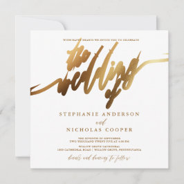 Invitación a guión elegante de oro