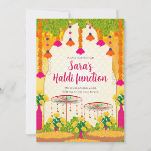 Invitación a Haldi Digital Mehndi invita a las tar