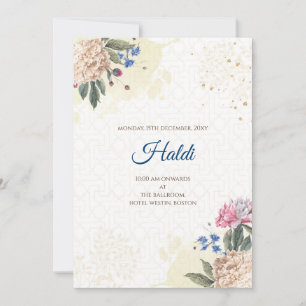 Invitación a Haldi digital y tarjeta de boda india