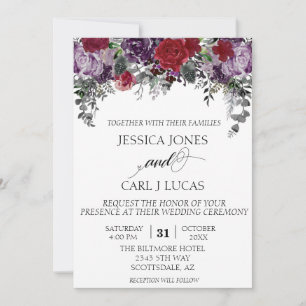 Invitación a Halloween con color de color morado d