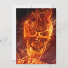 Invitación a Halloween con cráneo y texto sangrien