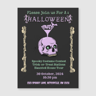 Invitación a Halloween con el cráneo de personaliz